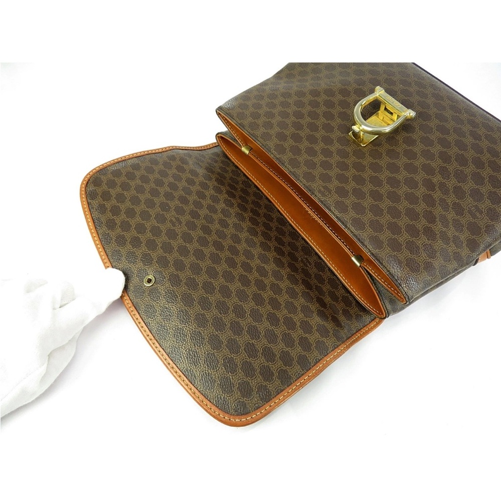 Celine Brown and Tan Patterned Satchel - Picture 10 of 16